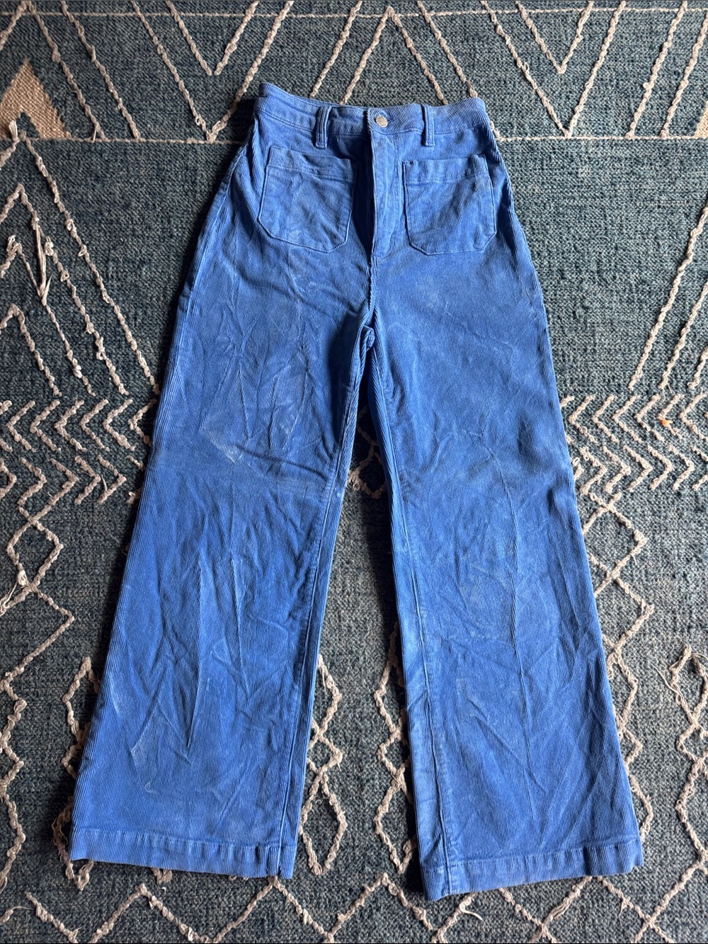 ROLLA’S High-Rise Wide Leg Corduroy Women’s Jeans in Cobalt Blue